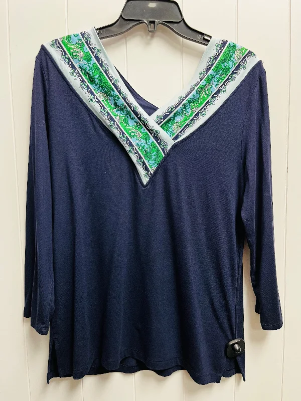 Women's Blouse with Peter Pan CollarTop Long Sleeve By Chicos O  Size: M