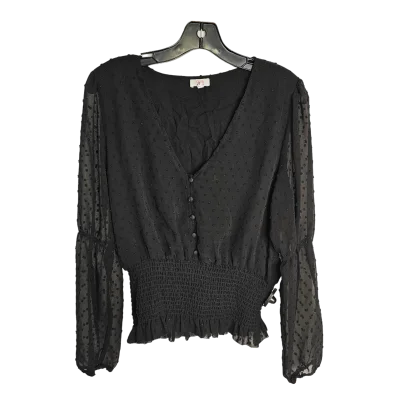 Women's Blouse with Square CollarTop Long Sleeve By Cmc  Size: L