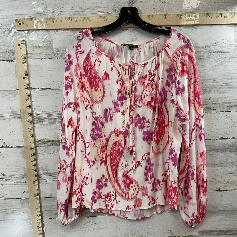 Women's Blouse with EmbroideryTop Long Sleeve By Etcetra  Size: Xs