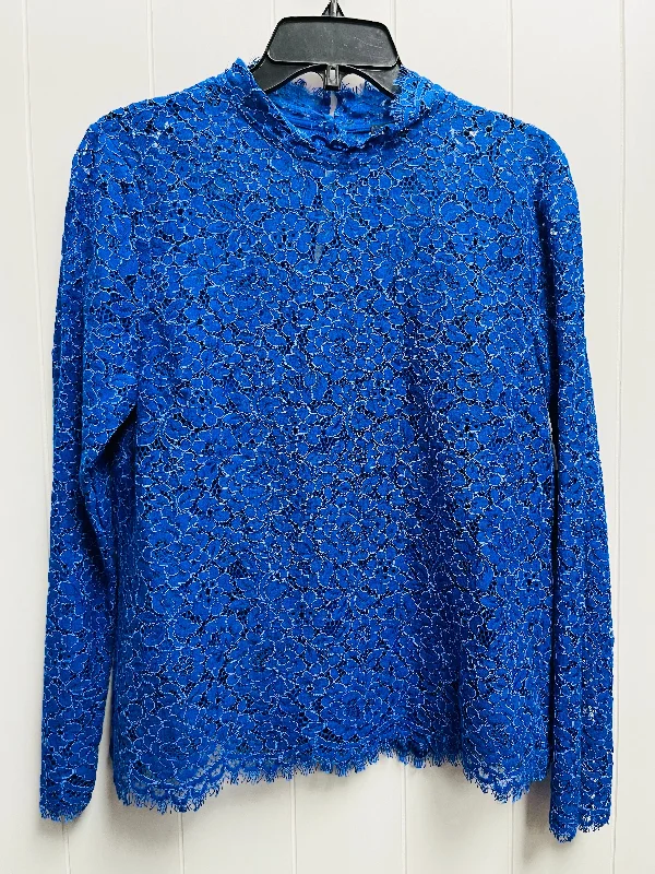 Women's Blouse with Shirt CollarTop Long Sleeve By J Crew  Size: 8