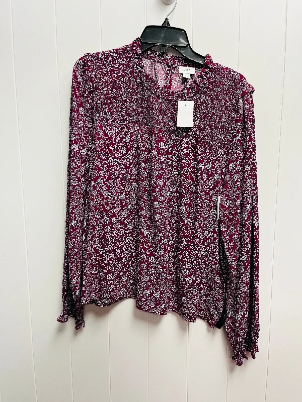 Women's Blouse with Peter Pan CollarTop Long Sleeve By J Crew  Size: L