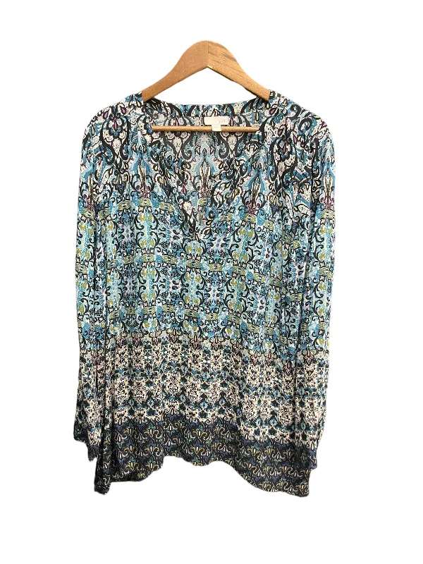 Women's Blouse with V-Shaped HemTop Long Sleeve By J. Jill  Size: L