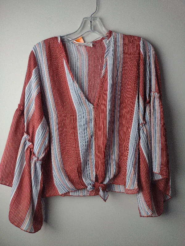 Women's Blouse with Narrow CollarTop Long Sleeve By Lavender Field  Size: S