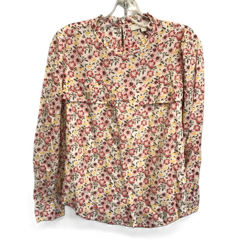 Women's Blouse with Sweetheart CollarTop Long Sleeve By Loft  Size: Xs