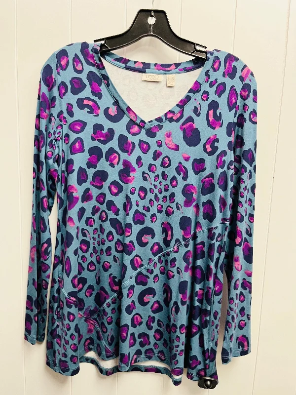 Women's Blouse with Low CollarTop Long Sleeve By Logo  Size: Xs