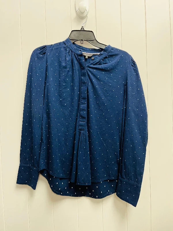 Women's Blouse with Wide CollarTop Long Sleeve By Lucky Brand O  Size: S