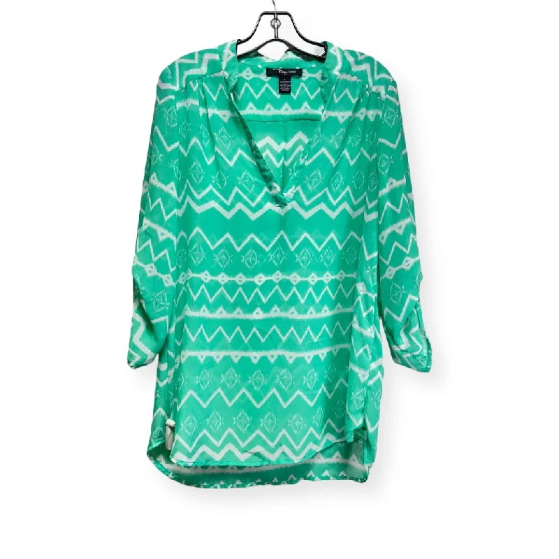 Women's Blouse with Straight HemTop Long Sleeve By Riley + James  Size: L