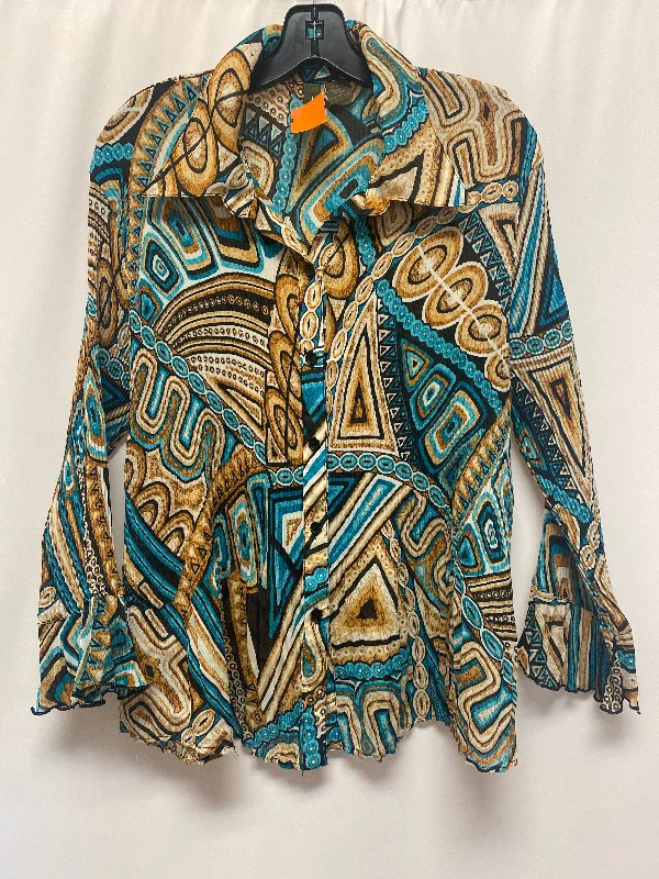 Women's Blouse with ZipperTop Long Sleeve By Sere Nade  Size: Xl