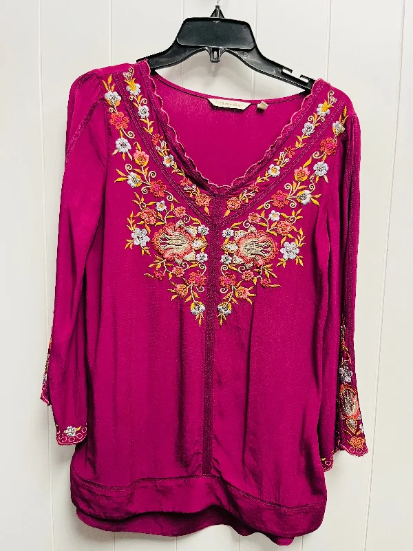 Women's Blouse with Collarless DesignTop Long Sleeve By Soft Surroundings  Size: Xs