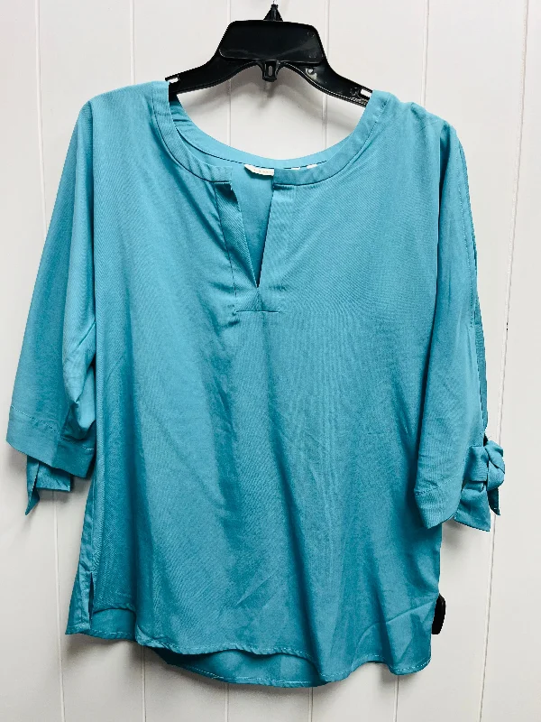 Women's Blouse with Narrow CollarTop Long Sleeve By Soft Surroundings  Size: Xxs