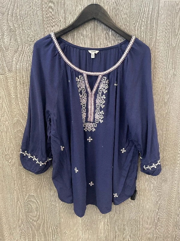 Women's Blouse with Shawl CollarTop Long Sleeve By Sonoma  Size: Xl