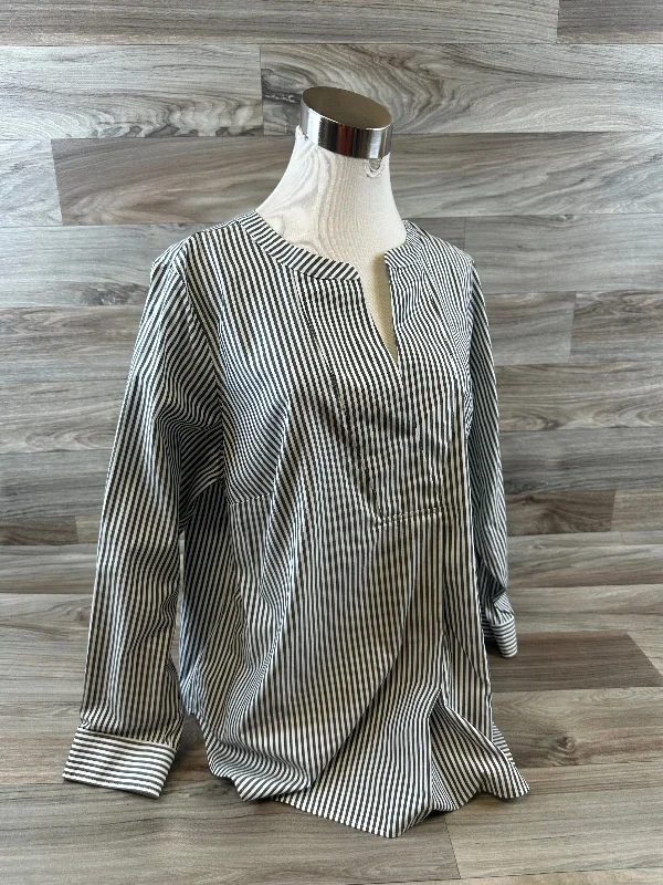 Women's Blouse with Sweetheart CollarTop Long Sleeve By Talbots  Size: 1x